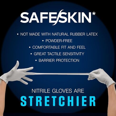 SAFESKIN Nitrile Exam Gloves Disposable Powder-Free Gloves for Medical, Dental, Cleaning, Cooking, Chemotherapy, 3.5 Mil Gray in Saudi Arabia