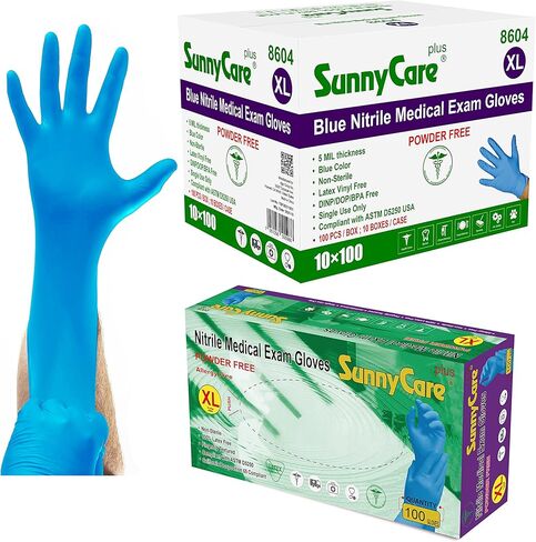 1000/CASE #8604 Sunnycare 5.0 Mil Nitrile Gloves Chemo Rate (Non Vinyl Latex) الحجم: X-Large in Saudi Arabia