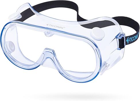 TICONN Anti-Fog Safety Goggles, HD Clear Over-Glasses Eye Protection, ANSI Z87.1 Lab Goggles for Chemistry, Industrial in Saudi Arabia