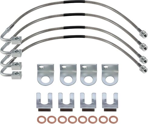 89702 Stainless Steel Brake Lines Front Stainless Brake Cable Compatible with Jeep TJ/YJ/XJ 1987-2006 in Saudi Arabia