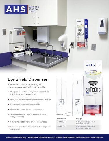 Eye Shield [Box of 25] Pre-Assembled Eye Protective Glasses, Protective Eyewear PPE for Hospitals with Optical-Grade Lenses, Lightweight Frame | Eye Protection Equipment in Saudi Arabia