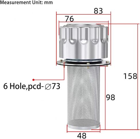 Hydraulic Tank Breather Cap - 40 Micron Filtration, 6-Hole Stainless steel, Flange Type, Fits Hydraulic Reservoir & Oil Ventilation (88CFM Flow Rate) in Saudi Arabia