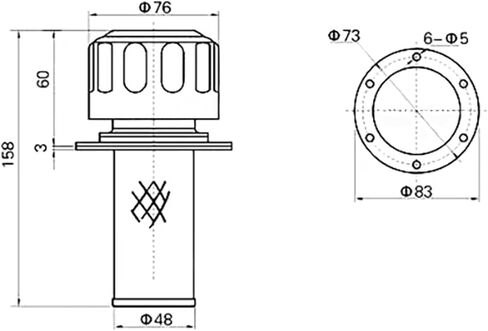 Hydraulic Tank Breather Cap - 40 Micron Filtration, 6-Hole Stainless steel, Flange Type, Fits Hydraulic Reservoir & Oil Ventilation (88CFM Flow Rate) in Saudi Arabia