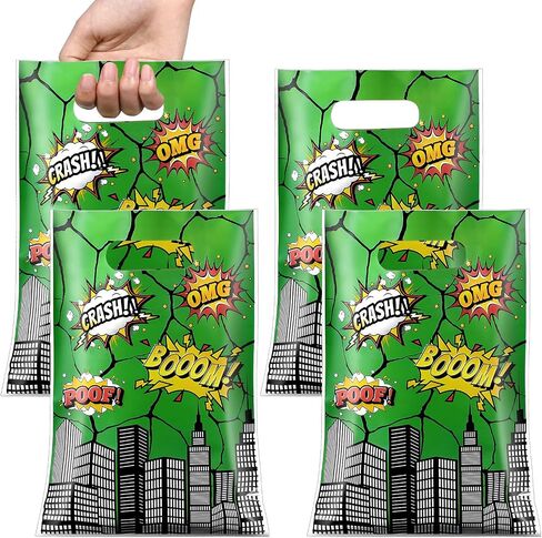 Sweetude 50 Pcs Anime Party Treat Gift Bags Yellow and Red Stars Anime Theme Treat Bags Cartoon Candy Wrapping with Handle for Birthday Favor Supplies in Kuwait