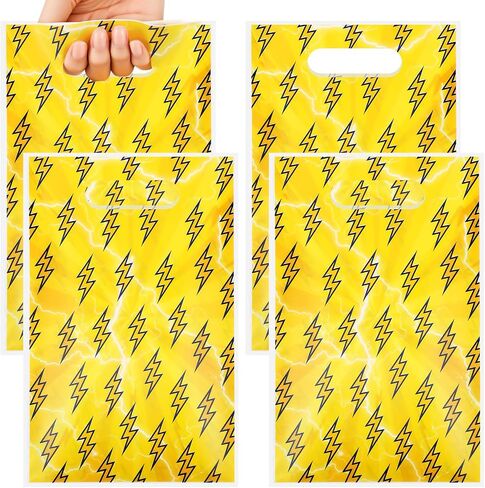 Sweetude 50 Pcs Anime Party Treat Gift Bags Yellow and Red Stars Anime Theme Treat Bags Cartoon Candy Wrapping with Handle for Birthday Favor Supplies in Kuwait
