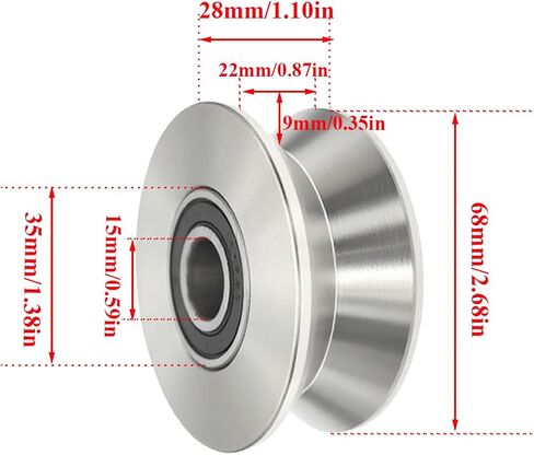 Sliding Gate Wheel Stainless Steel V Groove Wheel Heavy Duty Conveyor Rollers Industrial Caster Ball Bearing Pulley Rolling Gate Hardware Kit for Garage Door Machinery in Kuwait