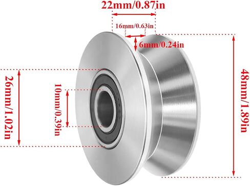 Sliding Gate Wheel Stainless Steel V Groove Wheel Heavy Duty Conveyor Rollers Industrial Caster Ball Bearing Pulley Rolling Gate Hardware Kit for Garage Door Machinery in Kuwait