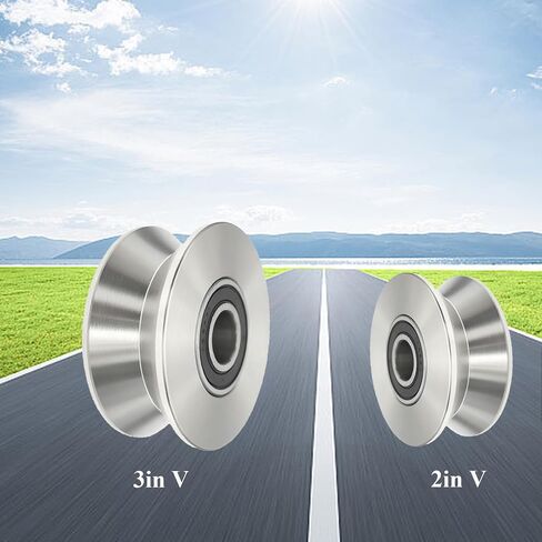 Sliding Gate Wheel Stainless Steel V Groove Wheel Heavy Duty Conveyor Rollers Industrial Caster Ball Bearing Pulley Rolling Gate Hardware Kit for Garage Door Machinery in Kuwait