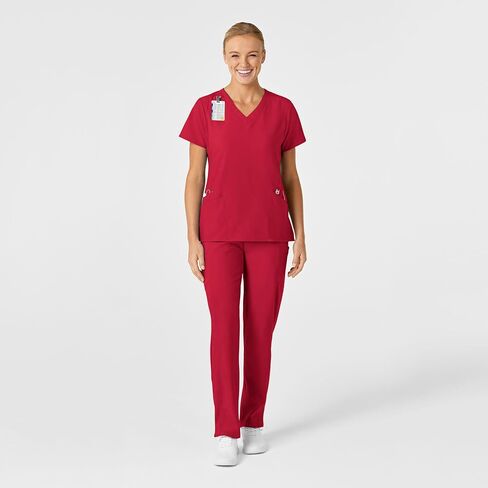 WonderWink Womens Stylized V-Neck Top Medical Scrubs Shirt, Navy, X-Large US in Saudi Arabia