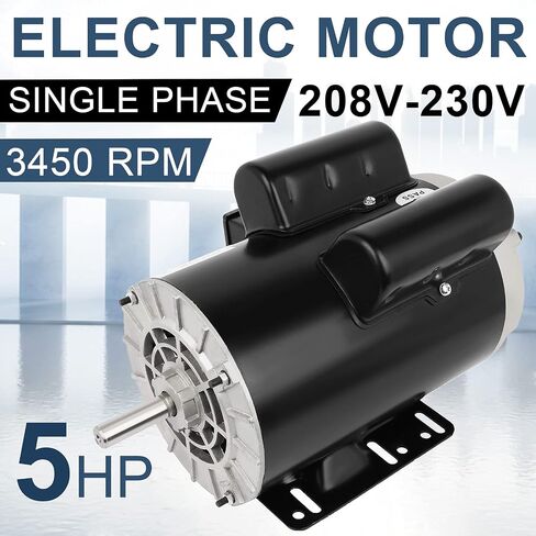 2HP Electric Motor 3450RPM General Purpose Single Phase Motor 115/230V 5/8" Shaft Diameter CW/CCW ODP 60HZ in Kuwait