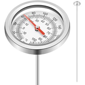 Compost Thermometer 39.4 Inch Stem Composting Soil Thermometer Waterproof Soil Temperature Thermometer, Fahrenheit and Celsius, Stainless Steel, with Composting Temperature Guide in Kuwait
