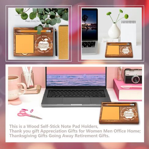 School Secretary Gifts, Best Office Gifts for Secretaries, Thank You Appreciation Gifts for School Secretary, Retirement & Birthday Gifts for School Secretary Self-Stick Note Pad Holder-LBB37 in Kuwait