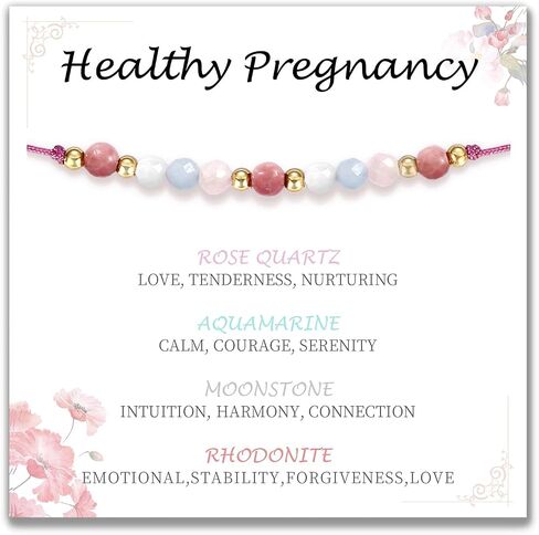 yupoxiu Healthy Pregnancy Gifts Natural Stone Bracelets for Pregnant Women, Mama To Be Pregnancy Must Haves, Pregnancy Gifts for Expecting Mom & First Time Mom, Mothers Day Christmas Jewelry in Saudi Arabia