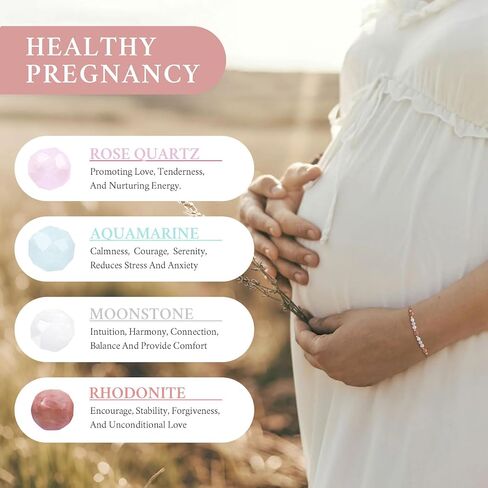 yupoxiu Healthy Pregnancy Gifts Natural Stone Bracelets for Pregnant Women, Mama To Be Pregnancy Must Haves, Pregnancy Gifts for Expecting Mom & First Time Mom, Mothers Day Christmas Jewelry in Saudi Arabia