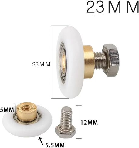 4Pcs Shower Door Rollers Pulley Bathroom Sliding Glass Door Wheels Sliding Door Wheel Rollers 20/23/25/27mm Bathroom Accessories(4pcs-20mm) in Kuwait