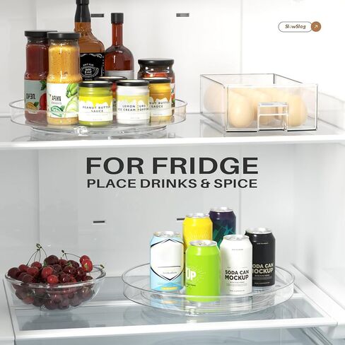 منظم سوزان كسول ، 2pcs 360 درجة منظم القرص الدوار ، الثلاجة الكسول سوزان ، منظم سوزان البخري ، منظم سوزان كسول ، كسول سوزان للثلاجة in Kuwait