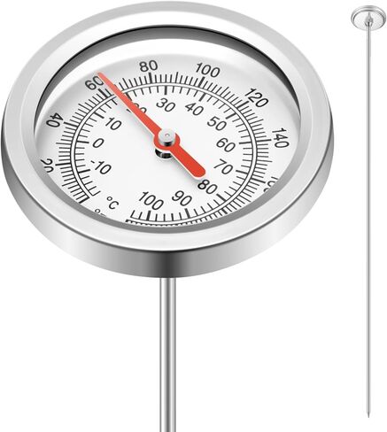 Compost Thermometer 39.4 Inch Stem Composting Soil Thermometer Waterproof Soil Temperature Thermometer, Fahrenheit and Celsius, Stainless Steel, with Composting Temperature Guide in Kuwait