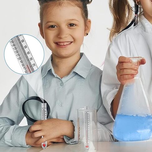 24 PCS V ، مقاييس حرارية للعلوم ذات الشكل المزدوج ، مقياس حرارة مختبر خالٍ من الزئبق للطلاب اللوازم المدرسية للطلاب ، أدوات تعليم الفصول الدراسية للأطفال ، البالغين in Kuwait
