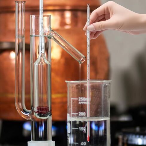 General Purpose Lab Thermometer 12 Inch Total Immersion Glass Liquid -20 to 150℃ Liquid in Glass Thermometer for Laboratories Universities Food and Beverage Processing Clear in Kuwait