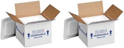 Polar Tech 205C Thermo Chill Insulated Carton with Foam Shipper, Small, 6" Length x 5" Width x 6-1/2" Depth (Case of 2) in Kuwait