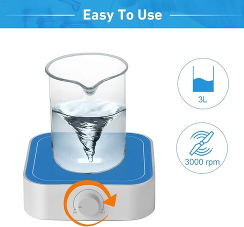 3000rpm Magnetic Stirrer Mixer with 2pcs Stir Bar Set, Brushless DC Motor Max 3000ml Electric Magnetic Stir Plate Mixer （No Heating) in Saudi Arabia