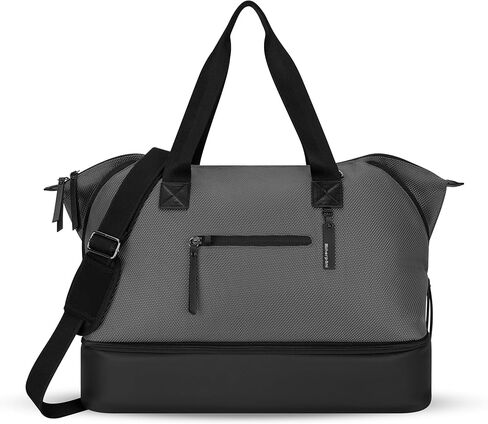 شيرباني بوسطن ، أكياس أسبوعية مضادة للسرقة ، حقيبة من القماش الخشن للنساء ، تحمل حقيبة حمل مع مقصورة قاع أحذية قابلة للإزالة ، أجهزة معدنية in Kuwait