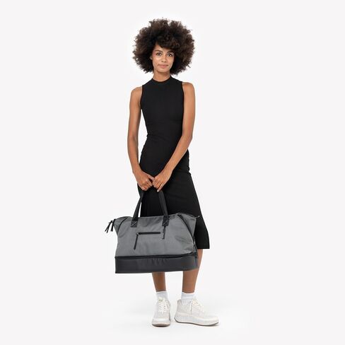 شيرباني بوسطن ، أكياس أسبوعية مضادة للسرقة ، حقيبة من القماش الخشن للنساء ، تحمل حقيبة حمل مع مقصورة قاع أحذية قابلة للإزالة ، أجهزة معدنية in Kuwait