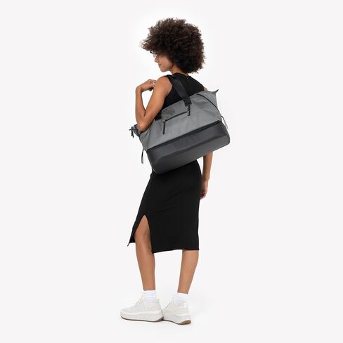 شيرباني بوسطن ، أكياس أسبوعية مضادة للسرقة ، حقيبة من القماش الخشن للنساء ، تحمل حقيبة حمل مع مقصورة قاع أحذية قابلة للإزالة ، أجهزة معدنية in Kuwait