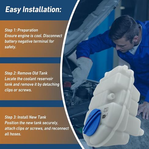 603-056 Engine Coolant Reservoir Tank with Cap Compatible with Chrysler 300 2005-2010, Dodge Charger 2006-2010, Challenger 2008-2010, Magnum 2005-2008 Replace# 4596466AF, 55116897AA, 603-056 in Kuwait