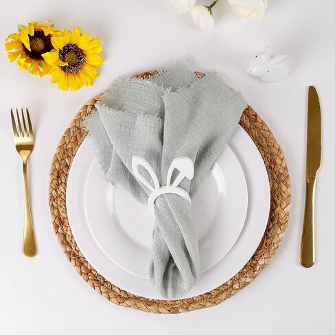 Christmas Satin Cloth Napkins and Napkin Rings Set of 24, 20" x 20" Washable Reusable Red Green Napkins + Matte Gold Semicircle Napkin Rings, Ideal Dinner Table Set for Christmas New Year in Kuwait