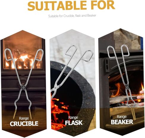 ABOOFAN Chromium Plated Steel Crucible Beaker Tongs with Slip Handle for Laboratory Flask Holder and Beaker Clamp Silver in Saudi Arabia