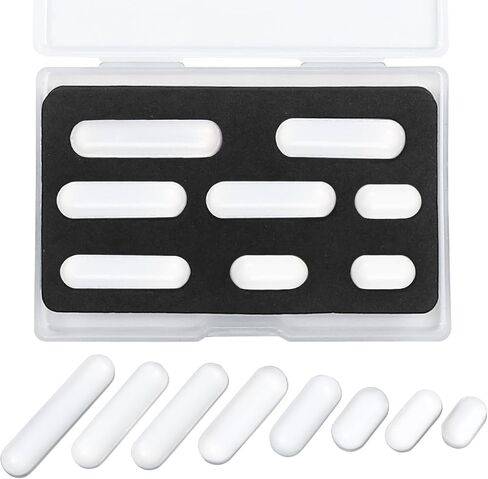 Magnetic Stir Bar Set, Lab Type-B Mixed Size PTFE Magnetic Stirrer Mixer Stir Bars for Flat Bottom Beaker, 8x35mm, 8x30mm, 8x28mm, 7x30mm Magnetism for Laboratory Home DIY Project in Kuwait