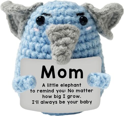 Emotional Support Crochet Positive Crochet Animal Inspirational Birthday Elephant Gifts for Women Men Friends Coworkers in Saudi Arabia