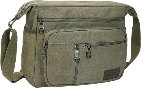 BOMKEE Canvas Messenger Bag, Satchel Bag Vintage Canvas Shoulder Bags Crossbody Laptop Side Bag for Work School Travel in Saudi Arabia
