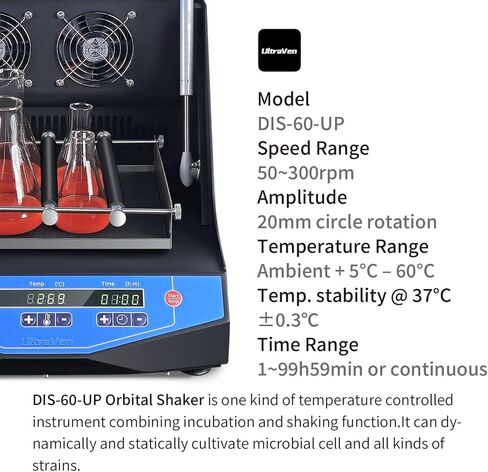 حاضنة اهتزاز المختبر ، مختبر احتضان شاكر المداري ، Temp R.T.+5 ~ 60 ℃ ، تهزه مدار السكتة الدماغية 20 مم ، السرعة 50 ~ 300 دورة في الدقيقة ، درج عالمي PW-260 ، DIS-60-PW in Kuwait