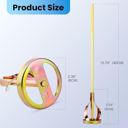 Paint Mixer for Drill, Paint Stirrer for Drill, Zinc Plated Steel, Rustproof and Easy to Clean, Fits Standard Drill, 1-5 Gallon Buckets, Mixes Paint, Mud, Grout, Epoxy, Cement, 2.36" Diamater, 1PC in Saudi Arabia