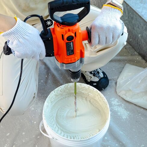Paint Mixer for Drill, Paint Stirrer for Drill, Zinc Plated Steel, Rustproof and Easy to Clean, Fits Standard Drill, 1-5 Gallon Buckets, Mixes Paint, Mud, Grout, Epoxy, Cement, 2.36" Diamater, 1PC in Saudi Arabia