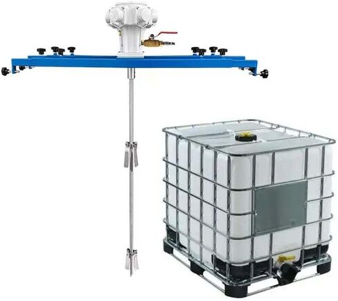 1HP Pneumatic Paint Mixer for IBC & Open-top Drum, Coat Mixer Bracket Air Agitator Stirring Machine, Paint Mix Tool (Container: 1000L IBC) in Kuwait