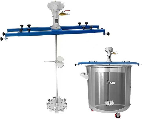 1HP Pneumatic Paint Mixer for IBC & Open-top Drum, Coat Mixer Bracket Air Agitator Stirring Machine, Paint Mix Tool (Container: 1000L IBC) in Kuwait