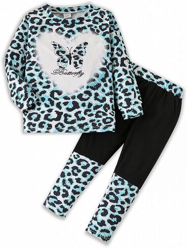 Toddler Kid Girl Clothes Floral Letter Graphic short-sleeved top long pants 2PC Spring/Summer Outfit Set in Saudi Arabia