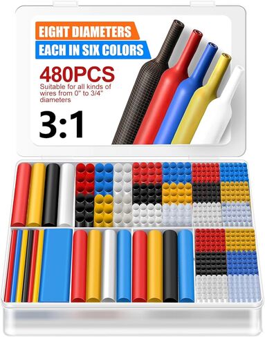 108pcs مجموعة أنابيب تقلص الحرارة - 3: 1 مبطن لاصق ، مقاوم للماء من الدرجة البحرية ، 6 ألوان 3 أحجام للصناعات والسيارات والأسلاك والكابلات إصلاح in Kuwait