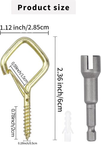35 PCS Eye Screw Hooks for Hanging Heavy Duty with Safety Buckle.Metal Ceiling Hooks for Hanging Plants,Cup,Wind Chime,Bird Feeders,Christmas String Lights at Indoor&Outdoor,2.36 Inches Black in Kuwait
