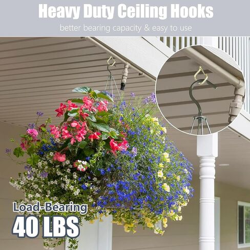 35 PCS Eye Screw Hooks for Hanging Heavy Duty with Safety Buckle.Metal Ceiling Hooks for Hanging Plants,Cup,Wind Chime,Bird Feeders,Christmas String Lights at Indoor&Outdoor,2.36 Inches Black in Kuwait