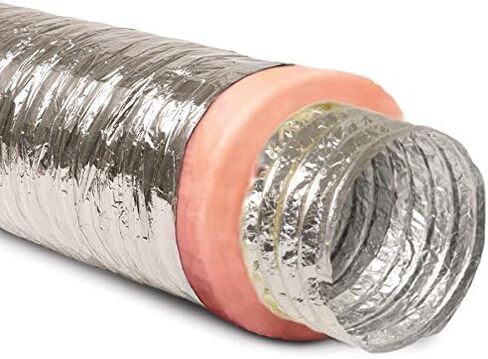 HVAC Premium 14 '' بوصة مرنة الألومنيوم خراطي خراطي معزول R-8.0 أنبوب الهواء للهواء في HVAC والعادم العازف-طول 25 قدمًا وفقًا لـ UL 181 R-8.0 PINK in Saudi Arabia
