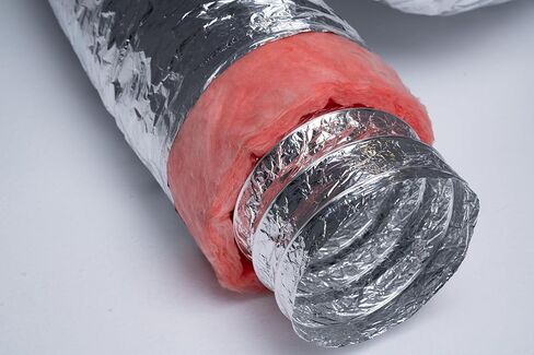 HVAC Premium 14 '' بوصة مرنة الألومنيوم خراطي خراطي معزول R-8.0 أنبوب الهواء للهواء في HVAC والعادم العازف-طول 25 قدمًا وفقًا لـ UL 181 R-8.0 PINK in Saudi Arabia