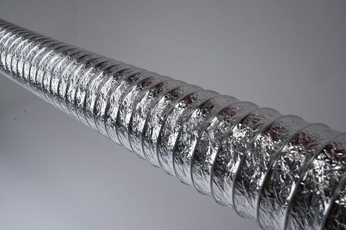 HVAC Premium 14 '' بوصة مرنة الألومنيوم خراطي خراطي معزول R-8.0 أنبوب الهواء للهواء في HVAC والعادم العازف-طول 25 قدمًا وفقًا لـ UL 181 R-8.0 PINK in Saudi Arabia