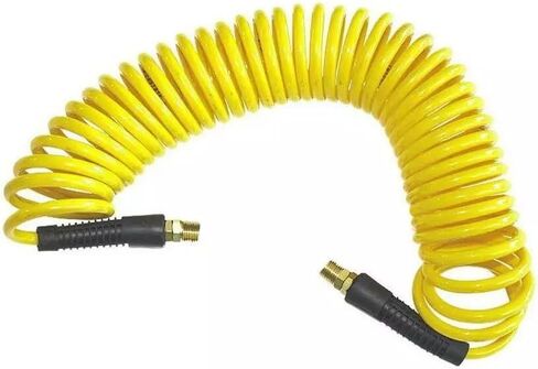 HR14-025 Yellow 25ft x 1/4" Polyurethane Recoil Air Hose W Solid 1/4" Fittings in Saudi Arabia