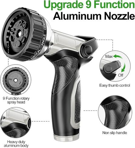 125ft 304 Stainless Steel Garden Hose Metal, Heavy Duty Water Pipe with Nozzles for Yard, Outdoor - Flexible, Never Kink & Tangle, Puncture Resistant (Sliver) in Saudi Arabia