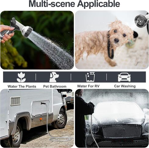 125ft 304 Stainless Steel Garden Hose Metal, Heavy Duty Water Pipe with Nozzles for Yard, Outdoor - Flexible, Never Kink & Tangle, Puncture Resistant (Sliver) in Saudi Arabia