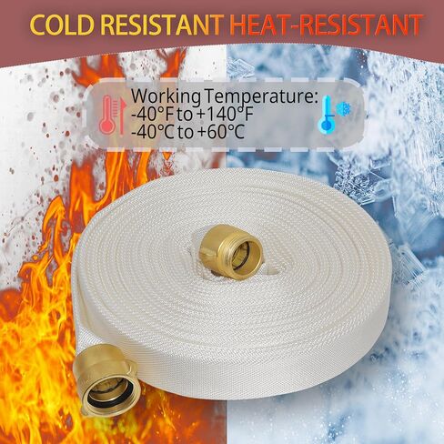خرطوم النار 100 قدم × 1-1/2 "معرف ، نحاس ناشط ، واجهة NH ، TPU ، البوليستر ، ضغط العمل 250 رطل ، ضغط الانفجار 500 رطل ، النار الداخلية ، المنزل ، غارم حريق الري. in Kuwait
